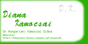 diana kamocsai business card