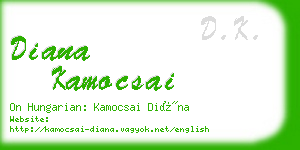 diana kamocsai business card